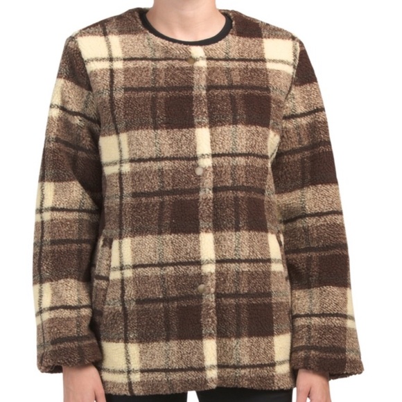 BOGO 🎉 🆕 Sanctuary Teddy Coat Sherpa Plaid Jacket - Picture 2 of 11